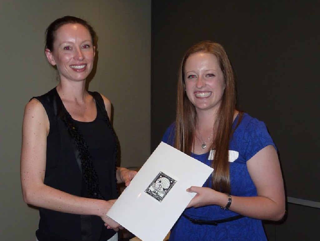 HONOUR: Geographical Society of NSW vice-president Emma Power (left) presents former Grafton High student Tegan Morgan with her award at the society’s awards night. HONOUR: Geographical Society of NSW vice-president Emma Power (left) presents former Grafton High student Tegan Morgan with her award at the society’s awards night.